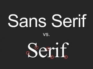 Example of serif versus sans serif font