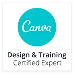 Canva design and training certified expert logo