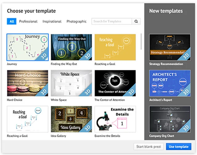 Prezi templates on Prezi.com