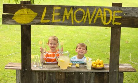 Using stock images - kids selling lemonade