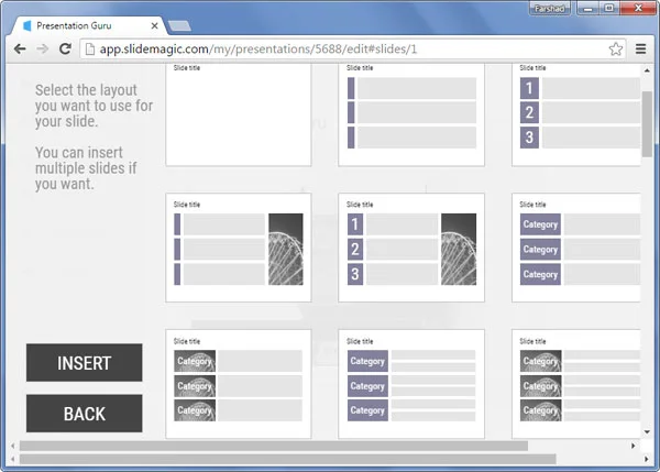 Select-slide-layout