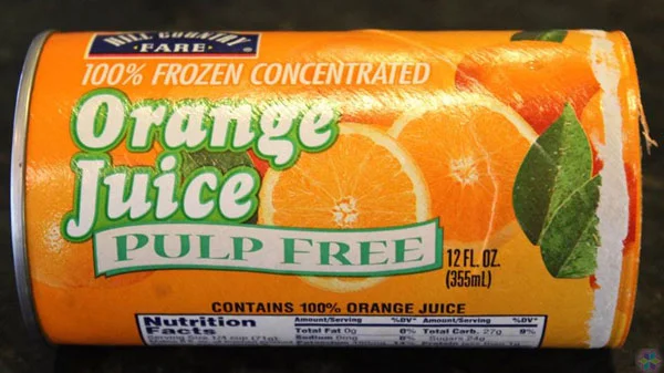 concentrated orange juice can