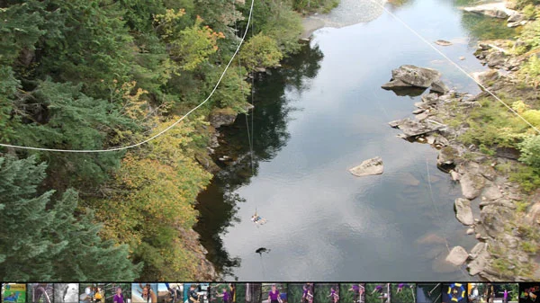 black water below bungee jump