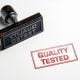 Rubber stamp to guarantee quality