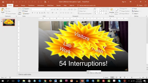 PowerPoint slide in edit mode with overlaid images