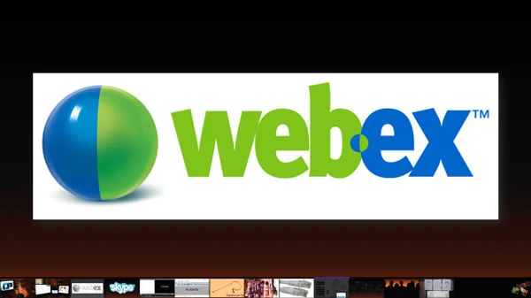 Webex banner on powerpoint slide