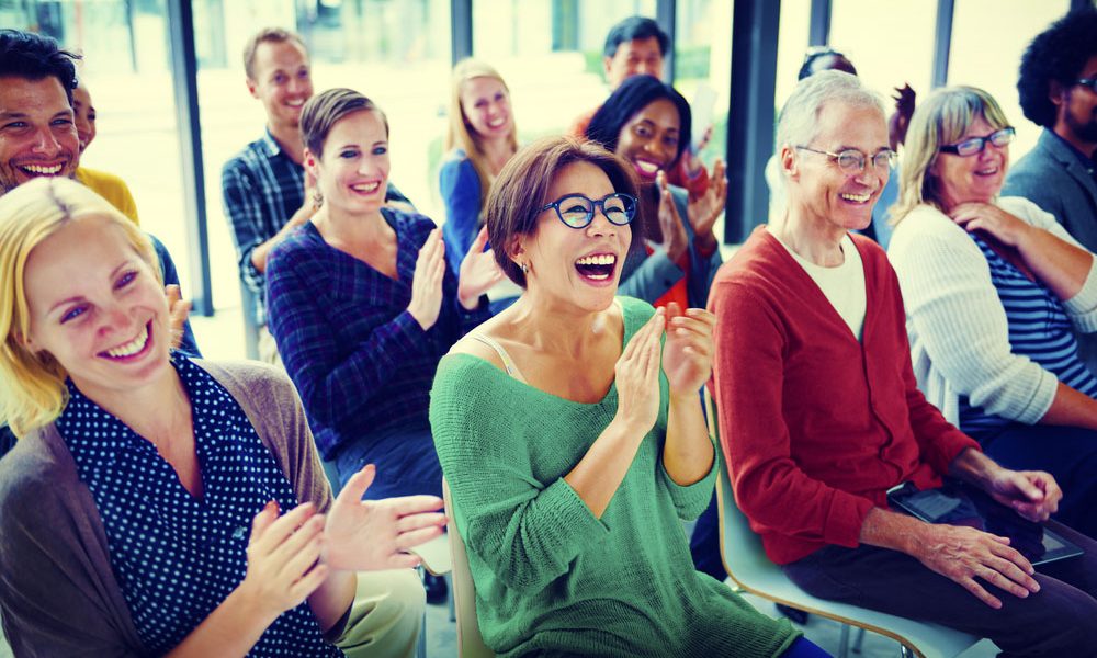 how to stop laughing during presentation