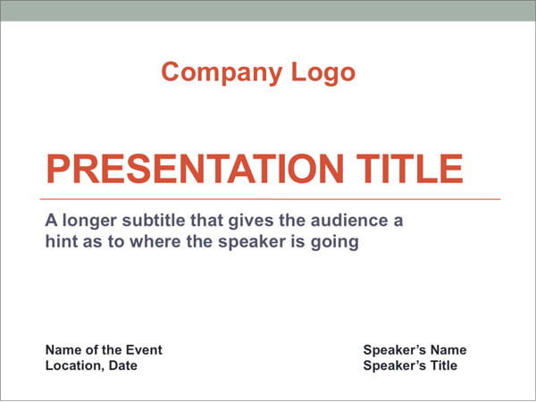 how to write presentation title