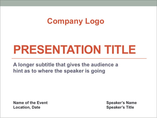 example of title slide in presentation