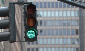 green traffic light - start your presentation