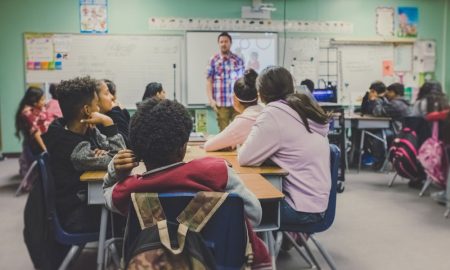 teacher speaking to class