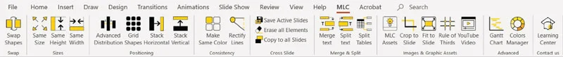 MLC powerpoint addin toolbar screenshot