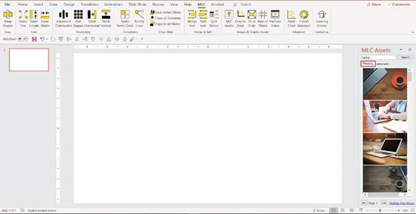 MLC powerpoint addin assets function screenshot