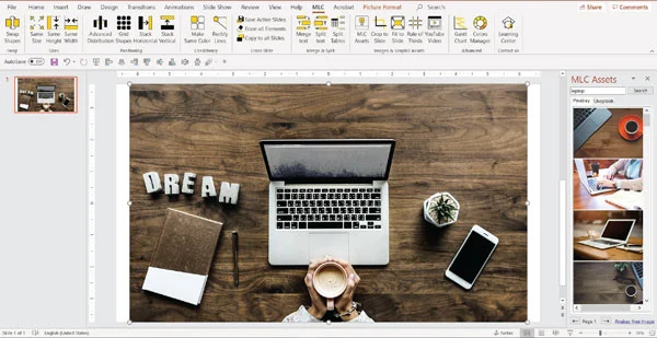 MLC powerpoint addin assets function screenshot