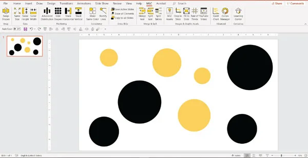 MLC powerpoint addin make same colour function screenshot