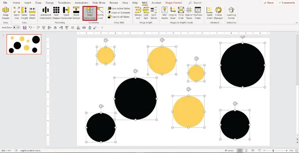 MLC powerpoint addin make same colour function screenshot