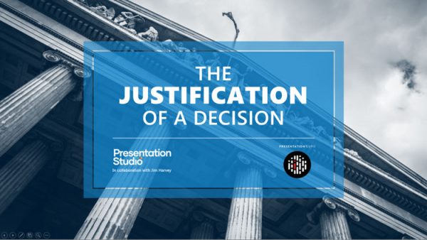 PowerPoint template for the Justification of a Decision presentation