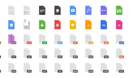 icons of all the different file types