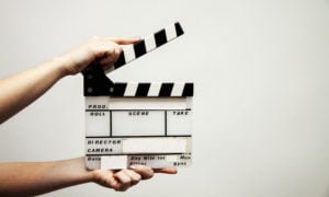 Film production clapperboard