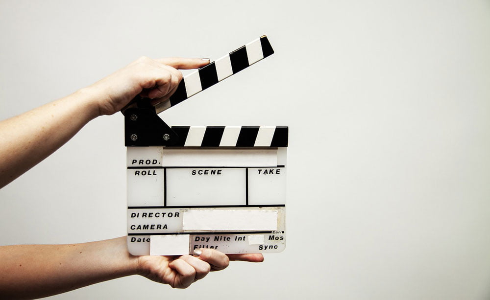 Film production clapperboard