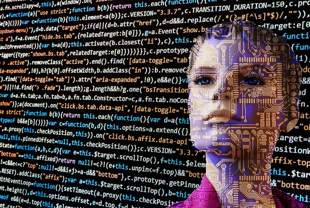 AI coding behind a computer generated humanoid