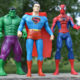 Incredible hulk superman and spiderman superhero figures