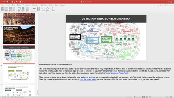 Screenshot of notes section in powerpoint